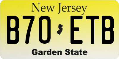 NJ license plate B70ETB