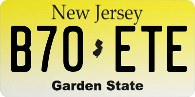 NJ license plate B70ETE