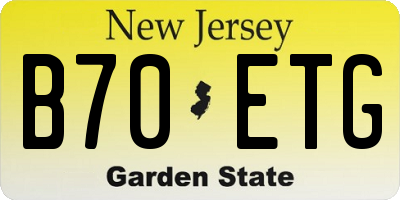 NJ license plate B70ETG