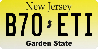 NJ license plate B70ETI