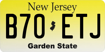 NJ license plate B70ETJ