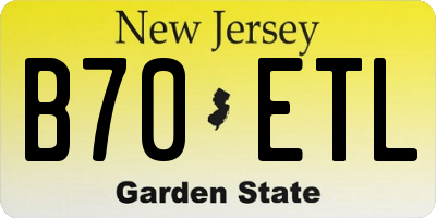 NJ license plate B70ETL