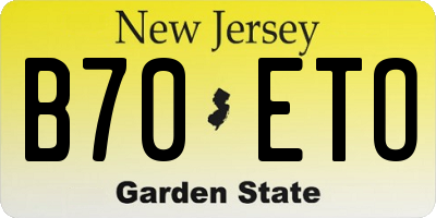NJ license plate B70ETO