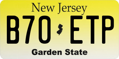 NJ license plate B70ETP