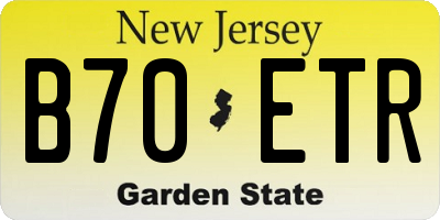 NJ license plate B70ETR