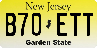 NJ license plate B70ETT