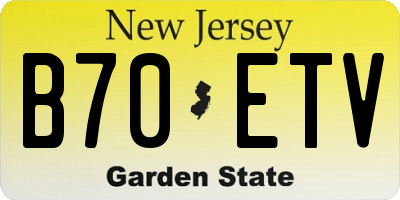 NJ license plate B70ETV