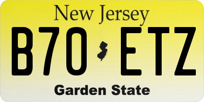 NJ license plate B70ETZ