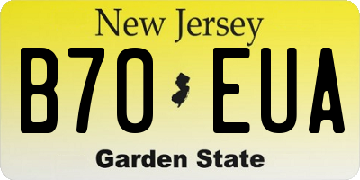 NJ license plate B70EUA