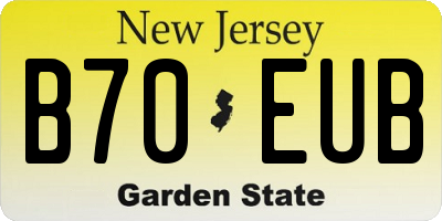 NJ license plate B70EUB