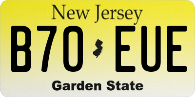 NJ license plate B70EUE