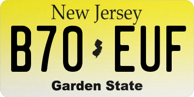 NJ license plate B70EUF