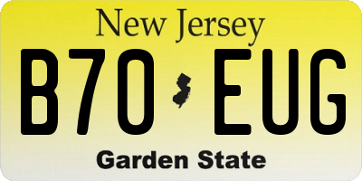 NJ license plate B70EUG