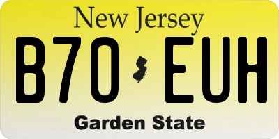 NJ license plate B70EUH