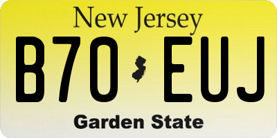 NJ license plate B70EUJ