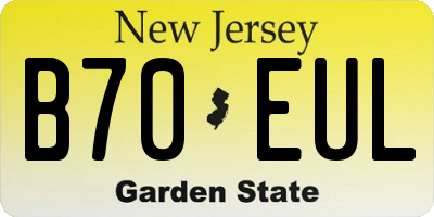 NJ license plate B70EUL