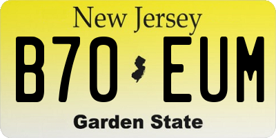 NJ license plate B70EUM