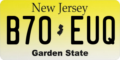 NJ license plate B70EUQ