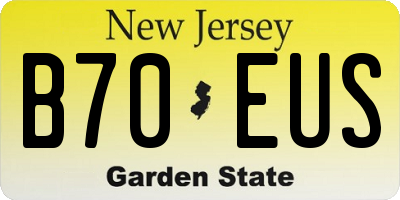 NJ license plate B70EUS
