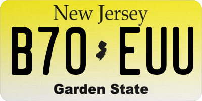 NJ license plate B70EUU