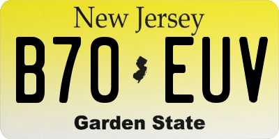 NJ license plate B70EUV