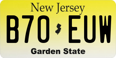 NJ license plate B70EUW