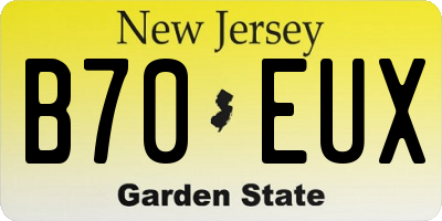 NJ license plate B70EUX