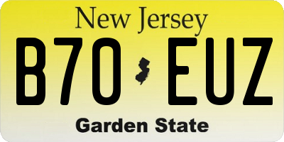NJ license plate B70EUZ