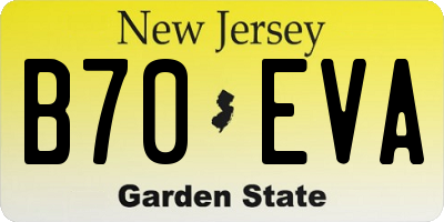 NJ license plate B70EVA