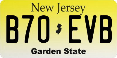 NJ license plate B70EVB