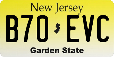 NJ license plate B70EVC