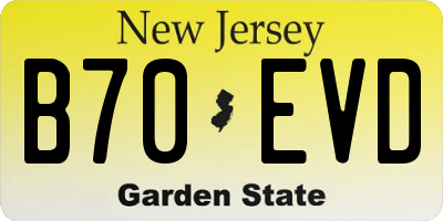 NJ license plate B70EVD