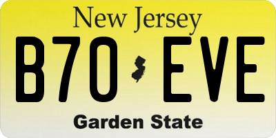 NJ license plate B70EVE