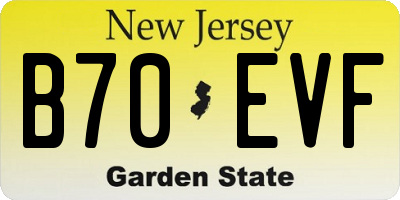 NJ license plate B70EVF