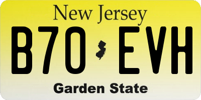NJ license plate B70EVH