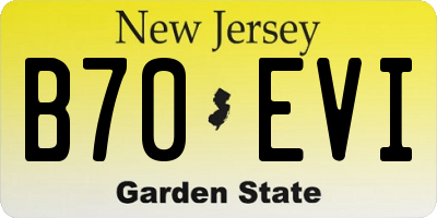 NJ license plate B70EVI