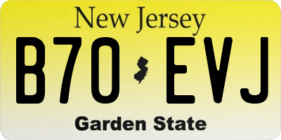 NJ license plate B70EVJ