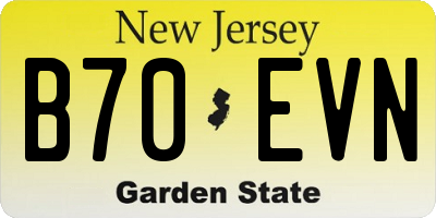 NJ license plate B70EVN
