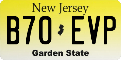 NJ license plate B70EVP