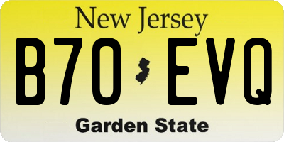 NJ license plate B70EVQ