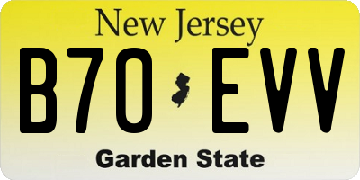 NJ license plate B70EVV