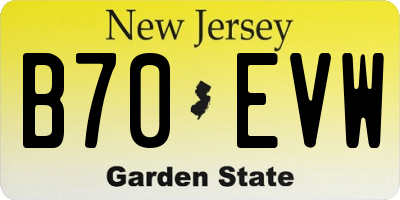 NJ license plate B70EVW