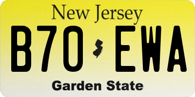 NJ license plate B70EWA