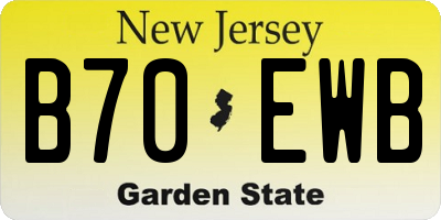 NJ license plate B70EWB
