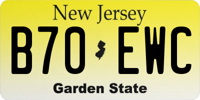 NJ license plate B70EWC