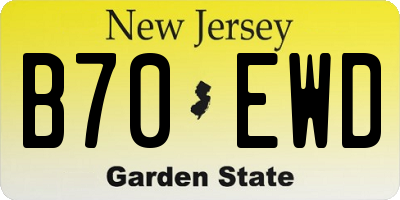 NJ license plate B70EWD