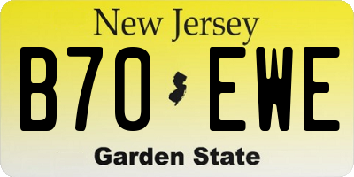 NJ license plate B70EWE