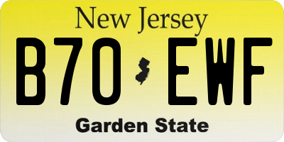 NJ license plate B70EWF