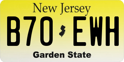 NJ license plate B70EWH