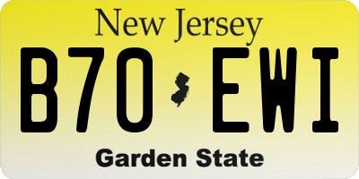NJ license plate B70EWI